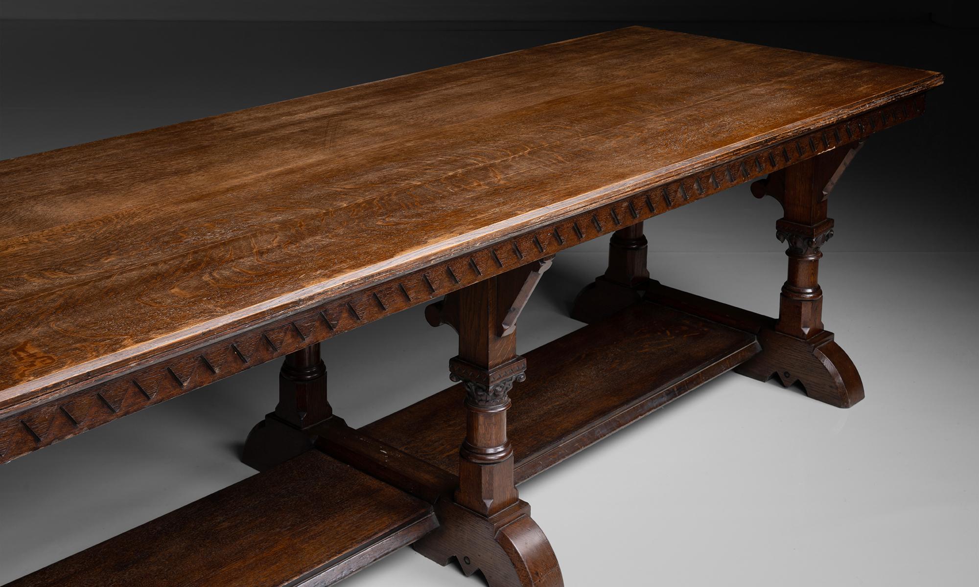 Oak Refectory Table, England circa 1870 In Good Condition In Culver City, CA
