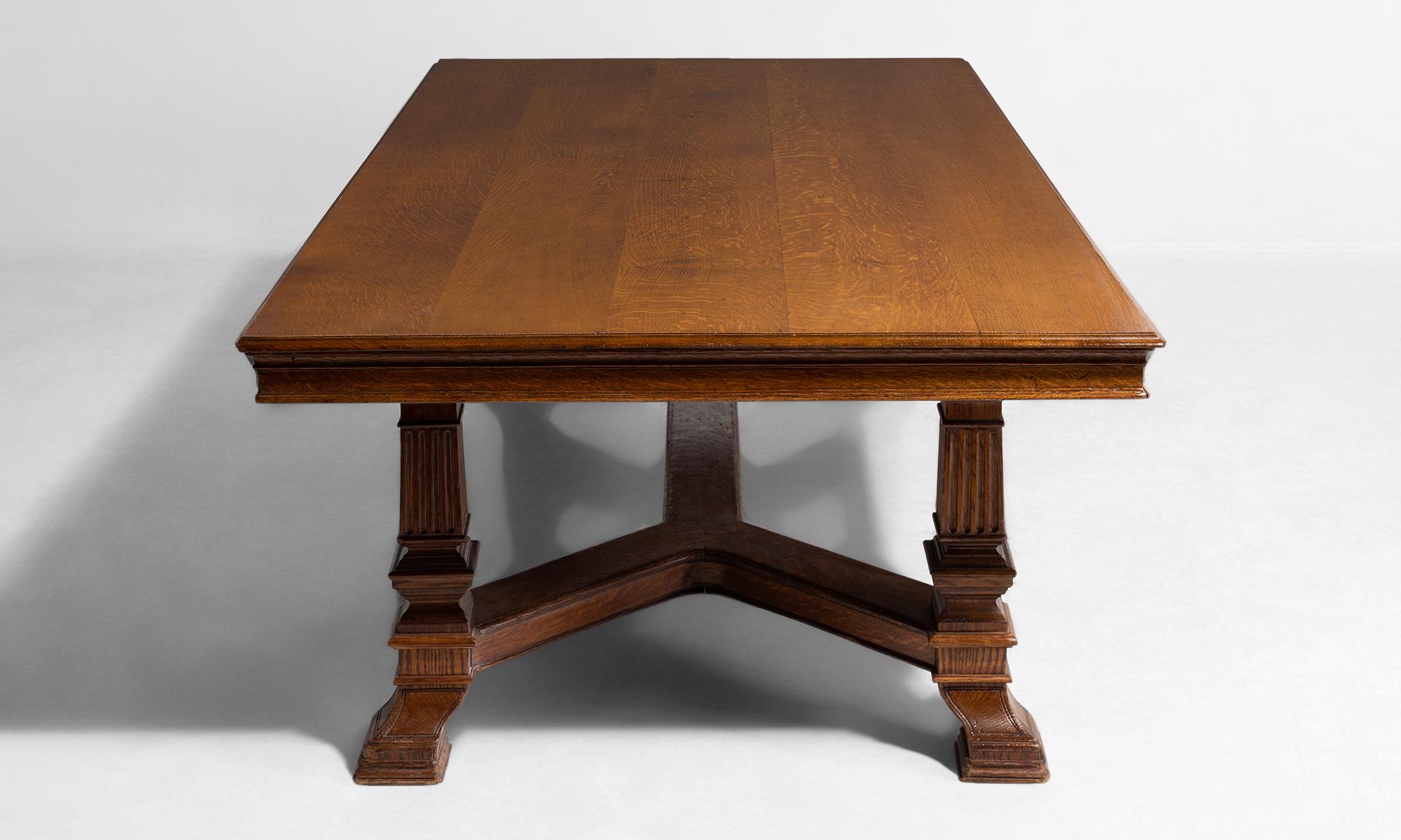 Victorian Oak Refectory Table, England, circa 1890