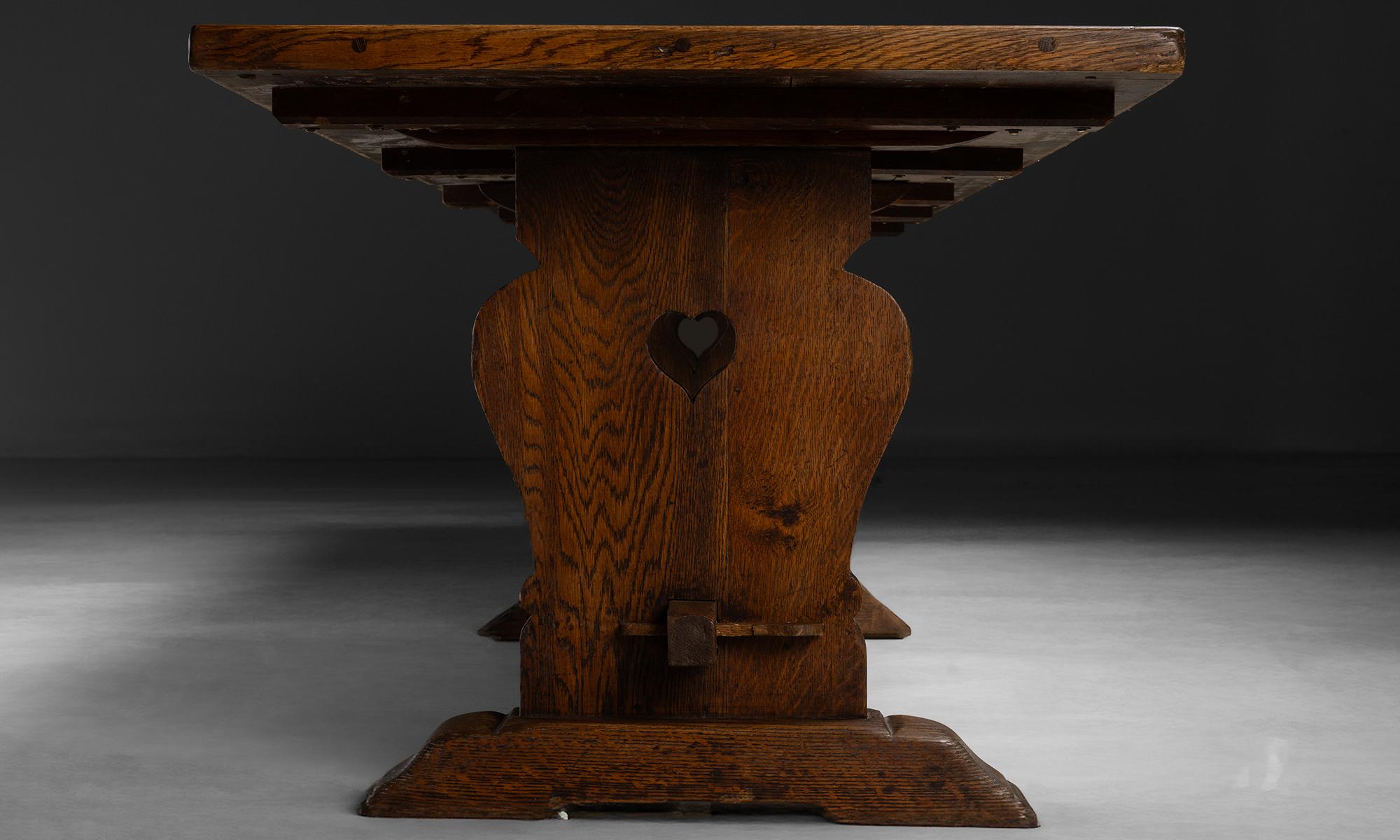 Oak Refectory Table, England circa 1890 In Good Condition In Culver City, CA
