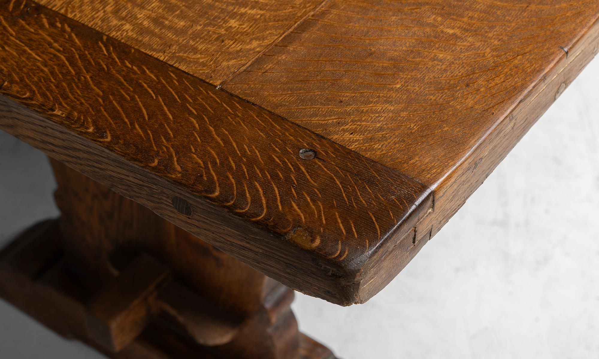 Late 19th Century Oak Refectory Table, England circa 1890