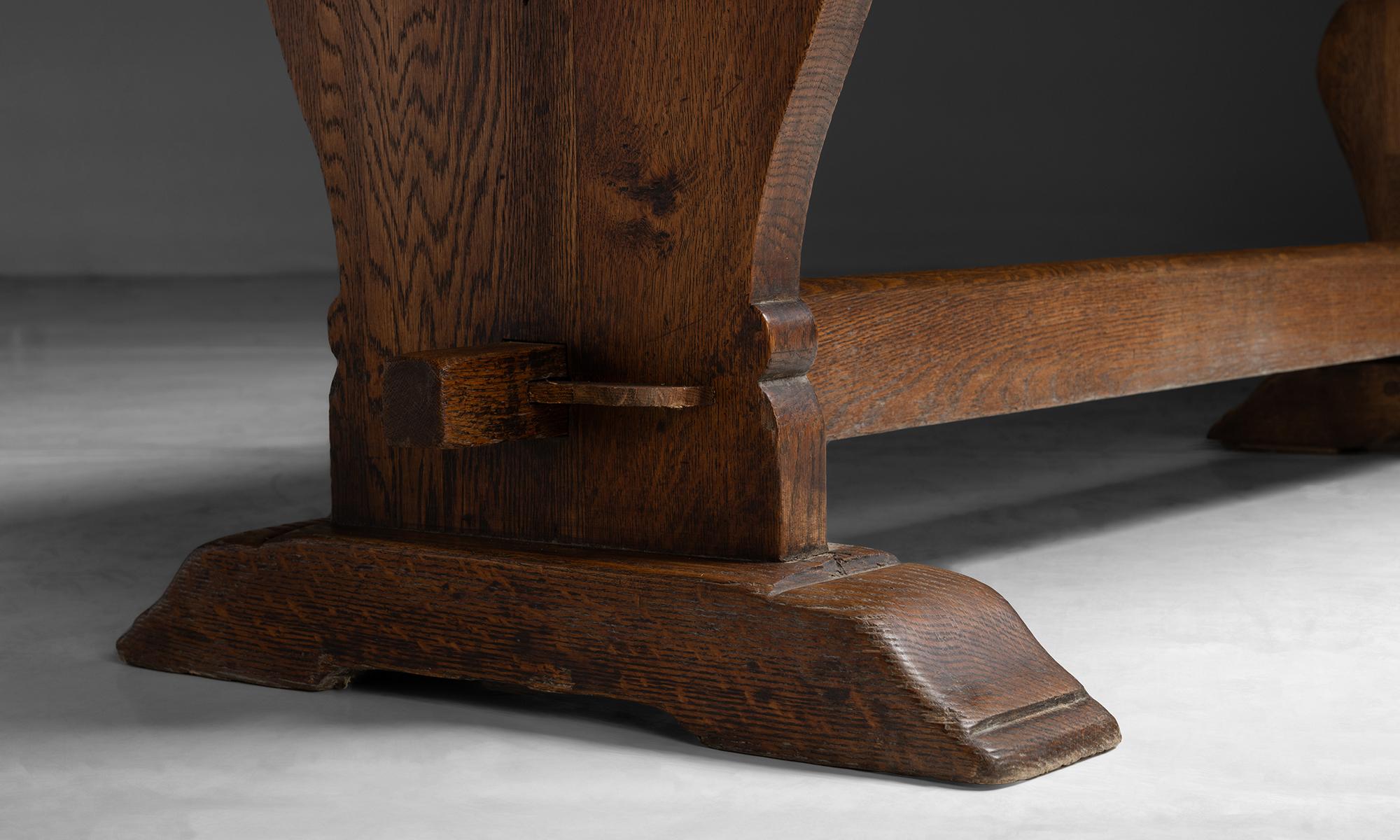Oak Refectory Table, England circa 1890 1
