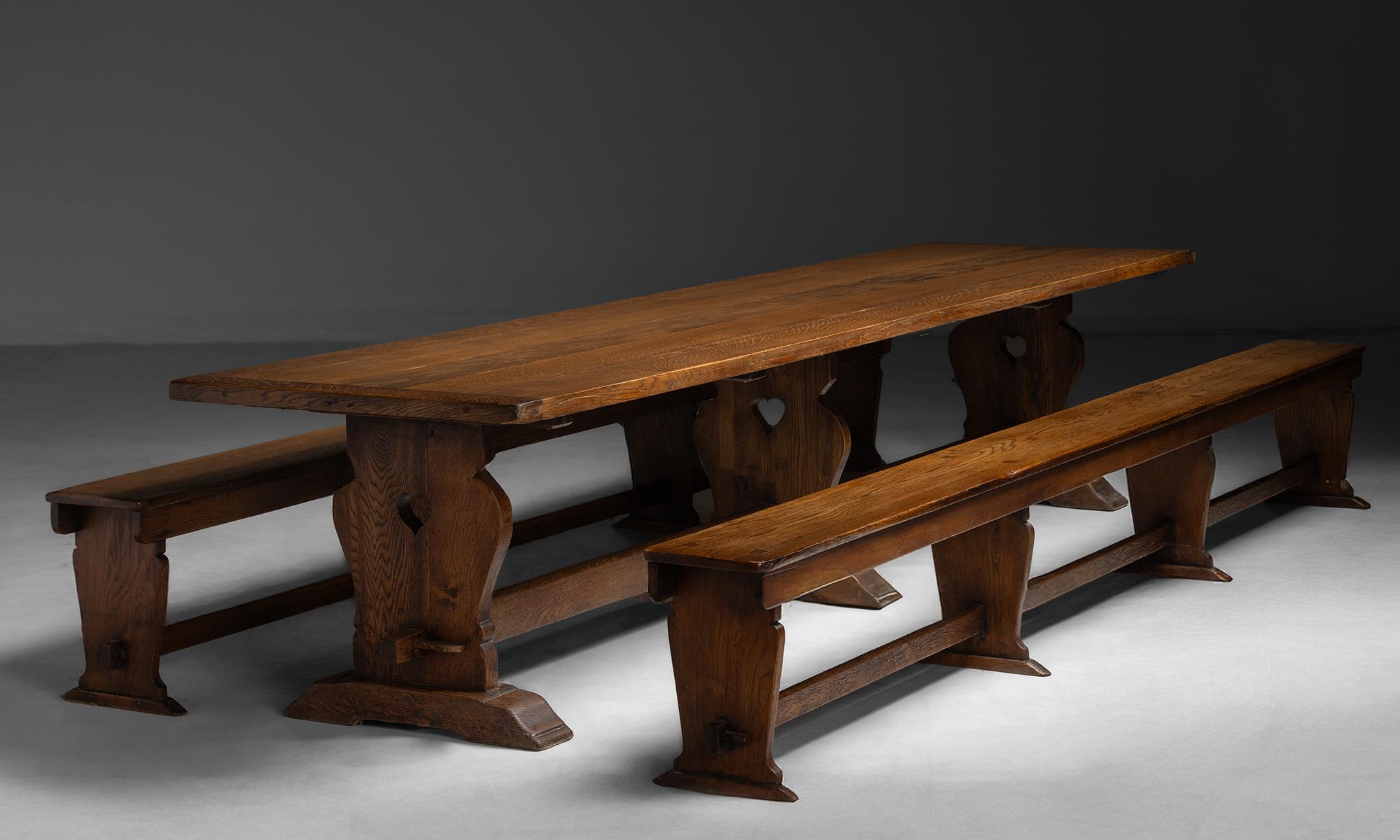 Oak Refectory Table, England circa 1890 2