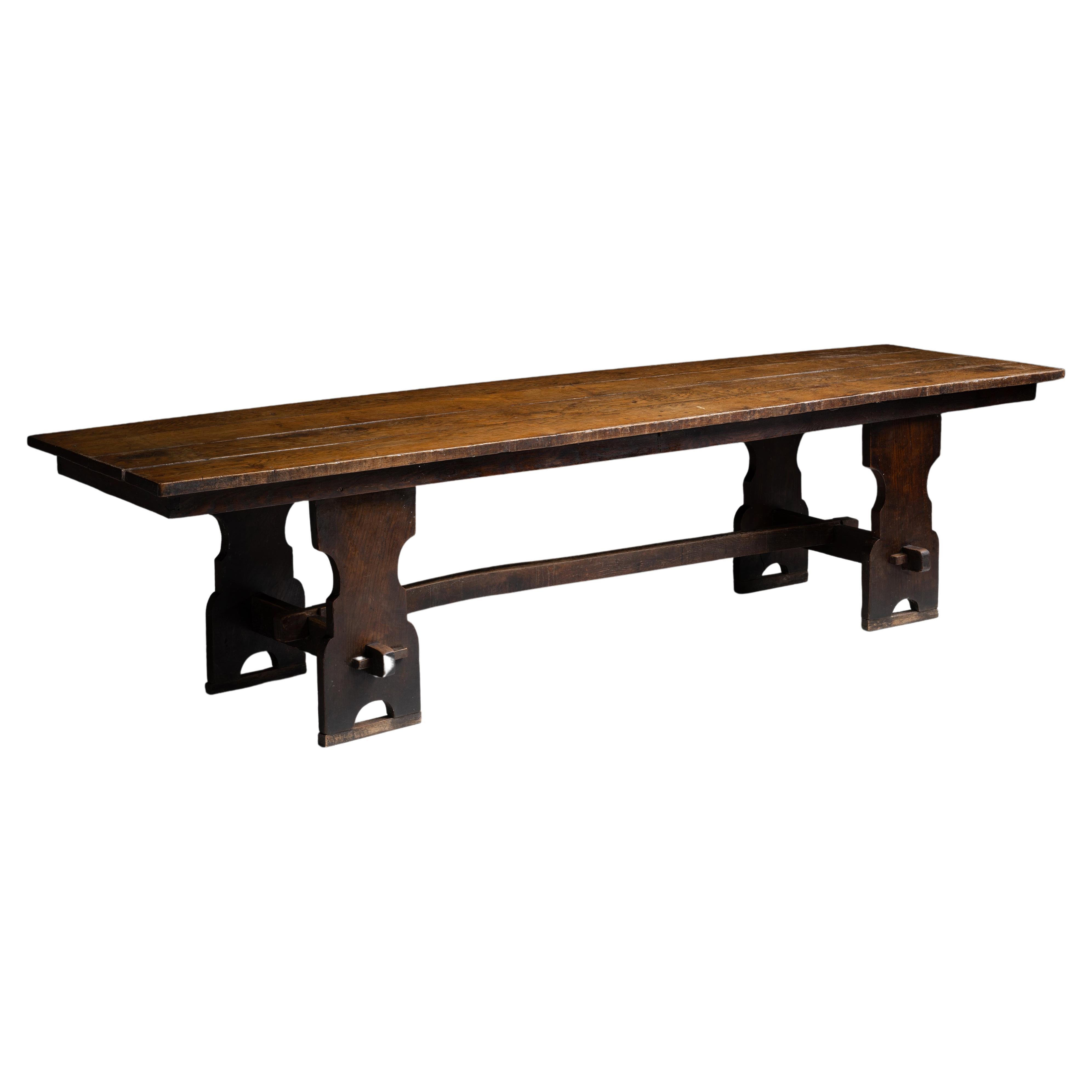 Oak Refectory Table, England circa 1890 For Sale at 1stDibs