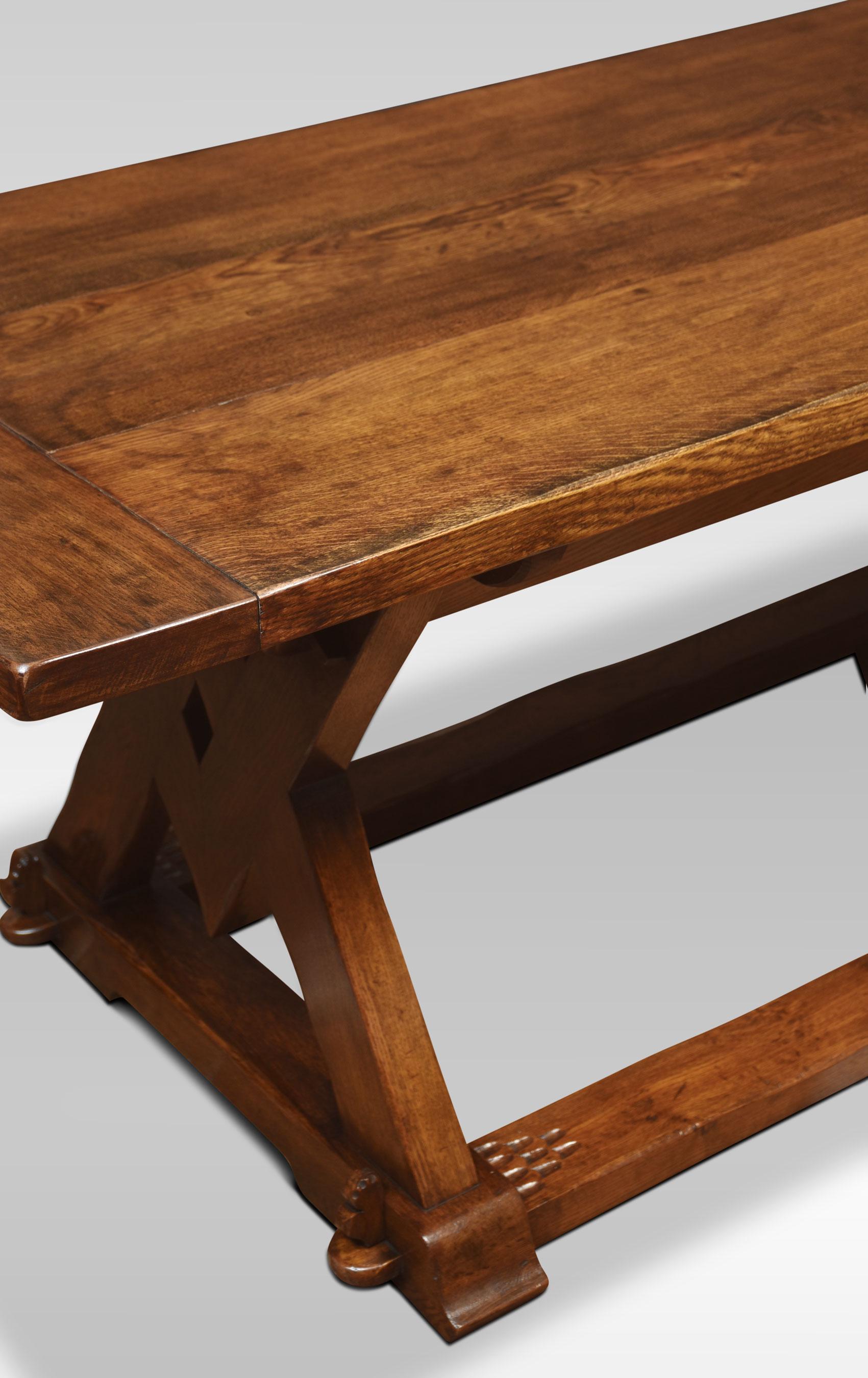 British Oak Refectory Table For Sale