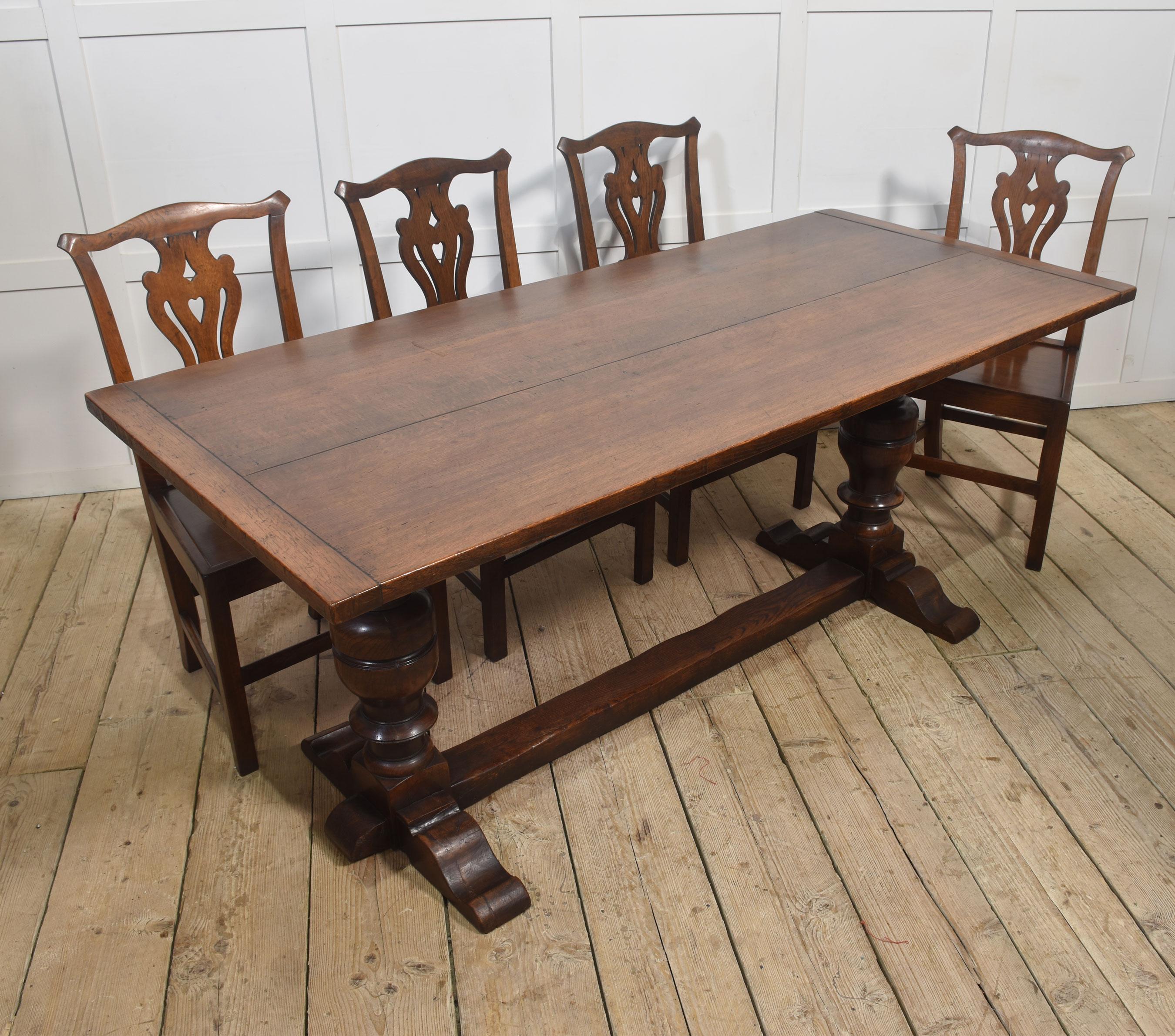 British Oak refectory table For Sale