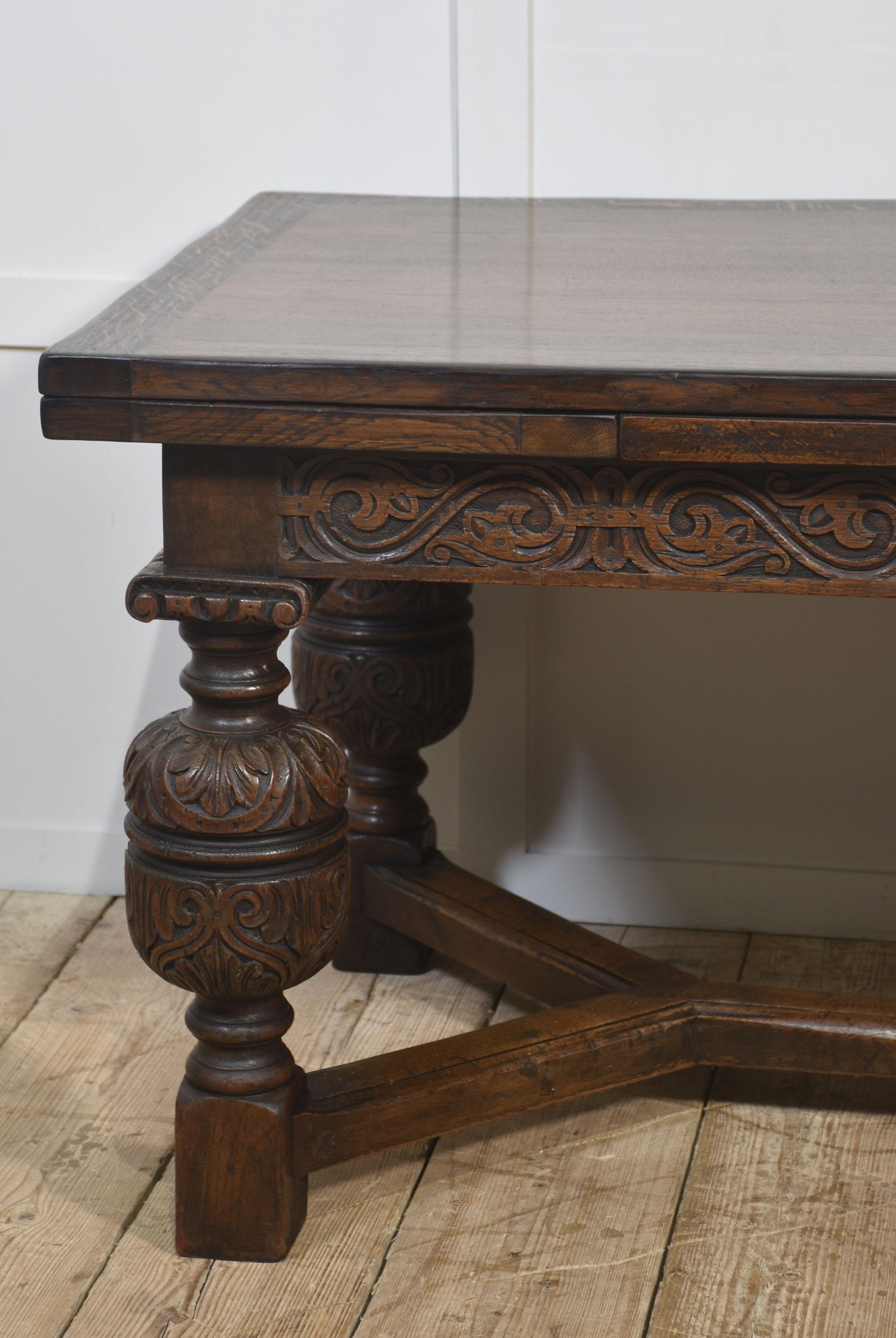 British Oak Refectory Table For Sale