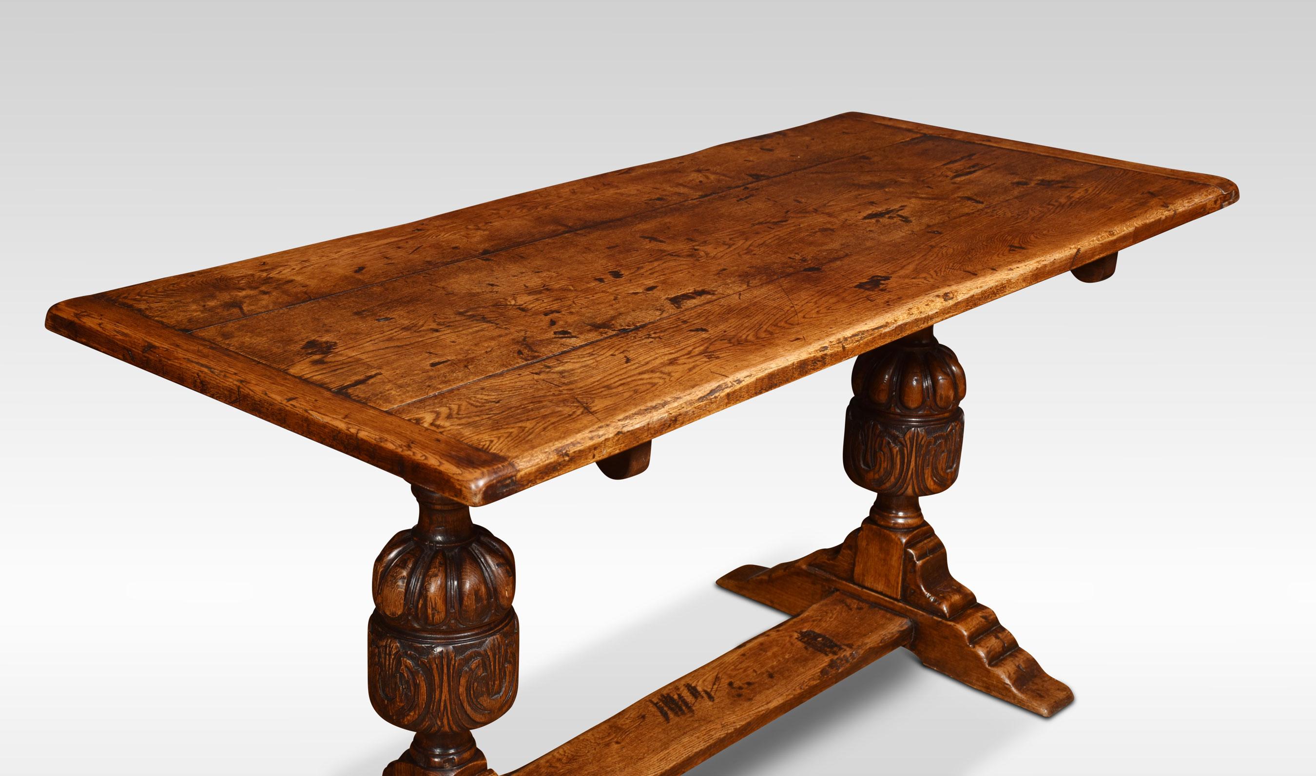 British Oak Refectory Table For Sale