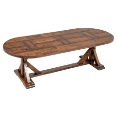 Oak Refectory Table Medeival Banquet Style Farmhouse Kitchen