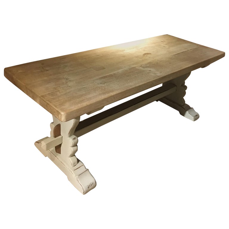 Oak Refectory Table Scrub Top For Sale at 1stDibs