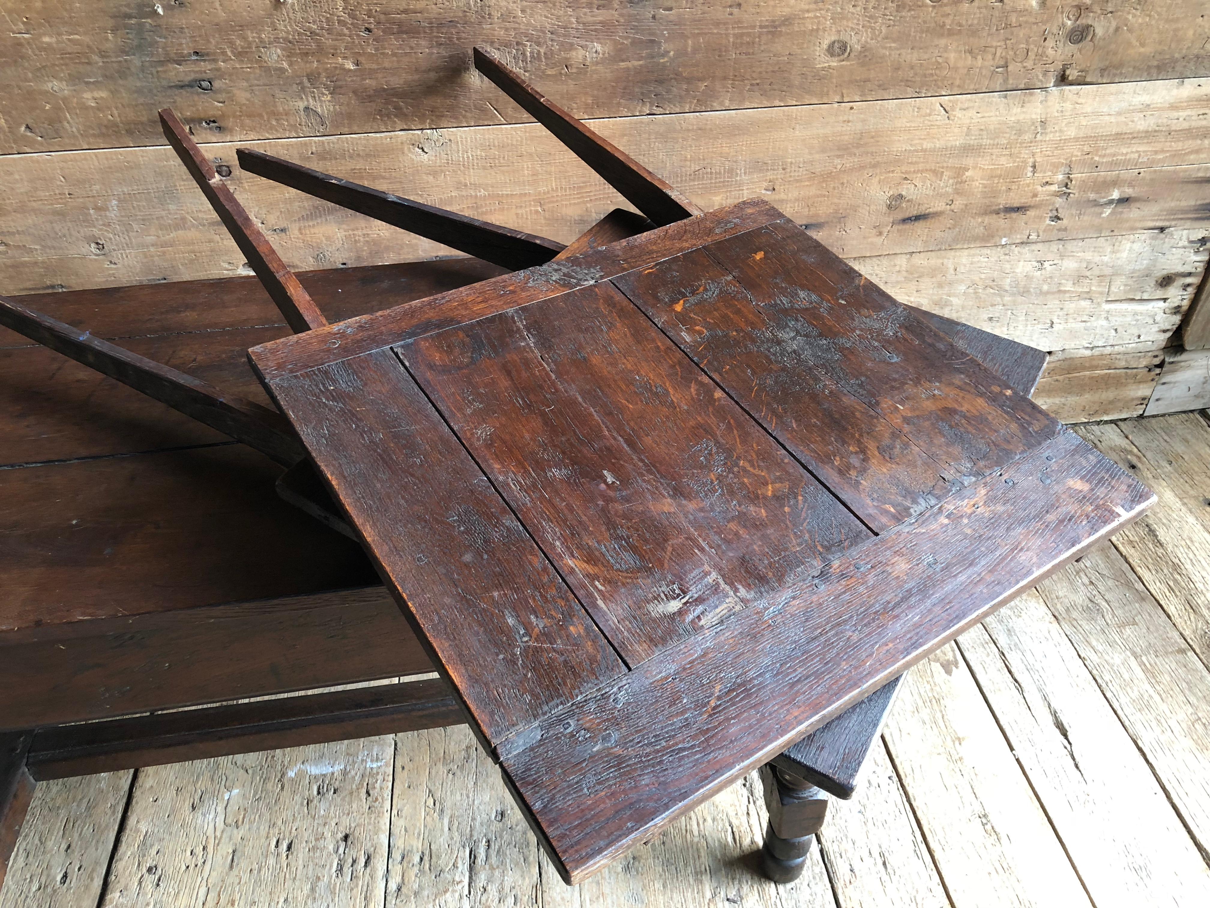 Oak Refectory Table with Extensions, 17th Century 10
