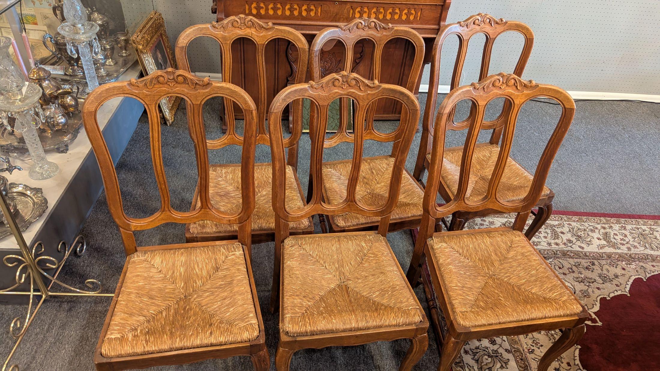 Oak Refrectory Table and 6 Chairs For Sale 8