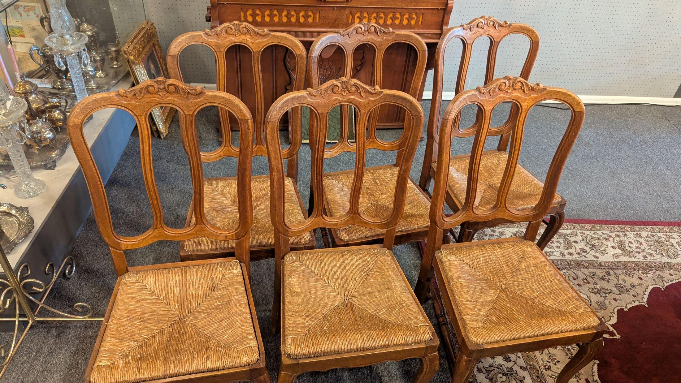 Oak Refrectory Table and 6 Chairs For Sale 9