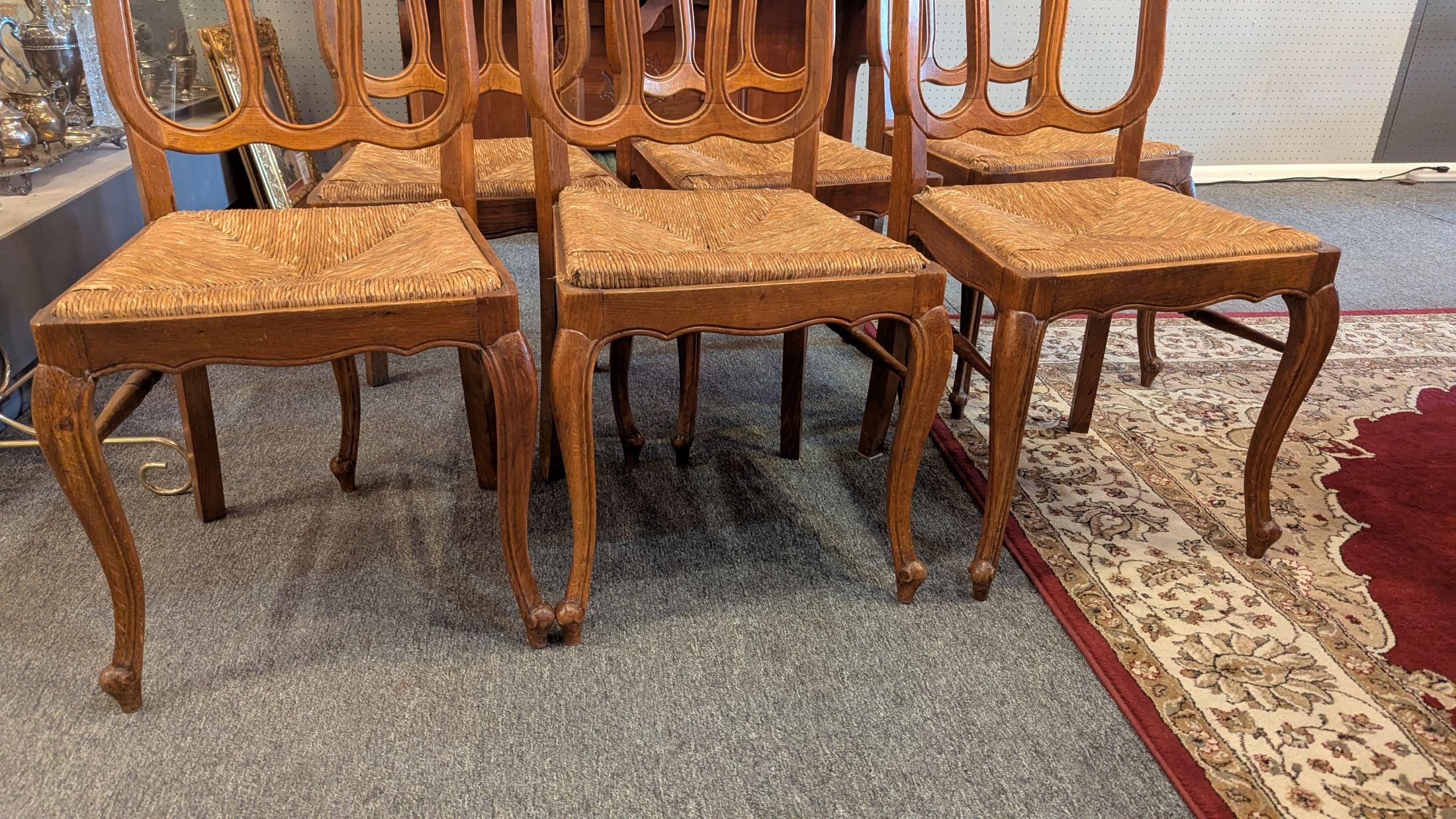 Oak Refrectory Table and 6 Chairs For Sale 10