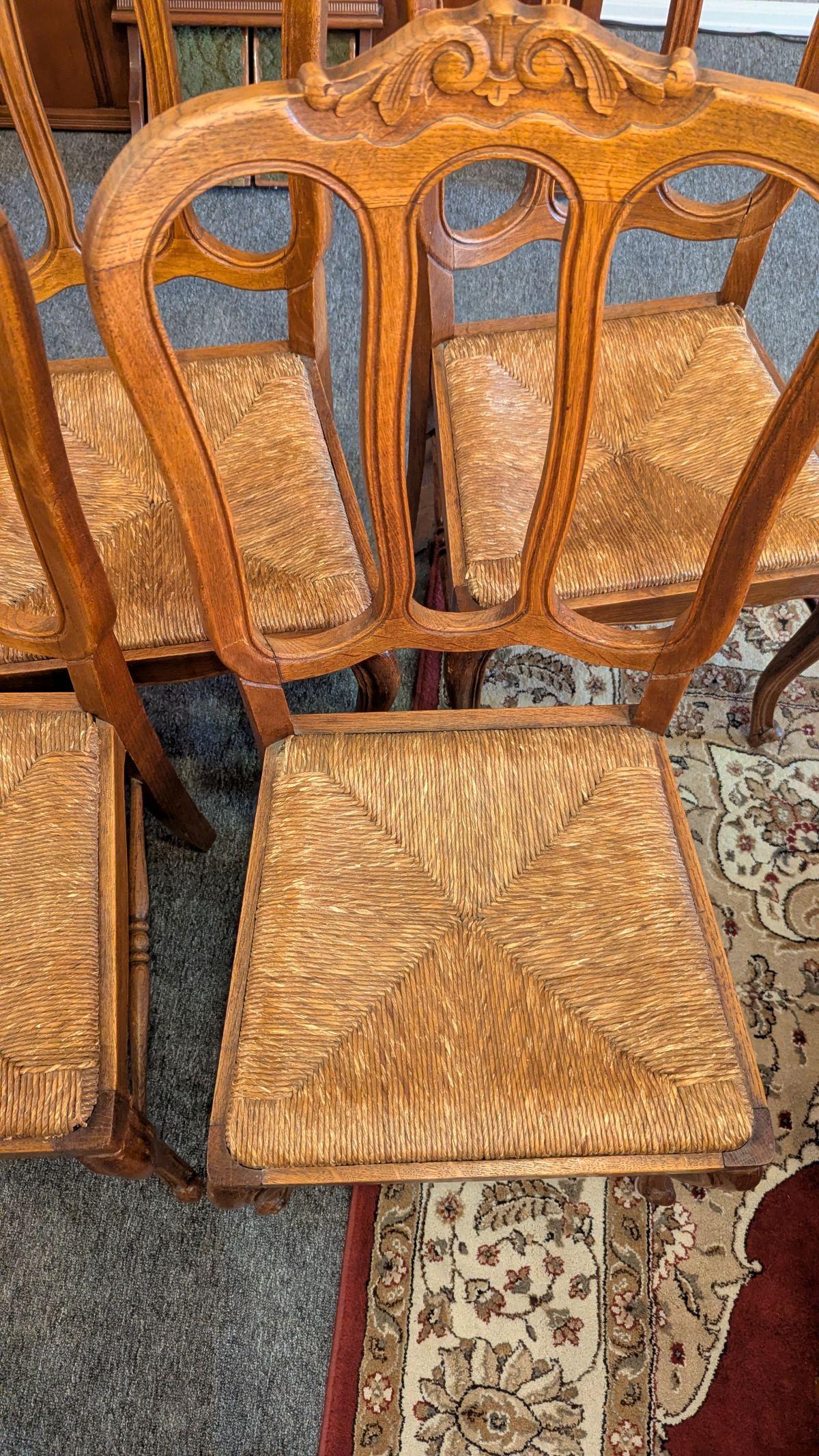 Oak Refrectory Table and 6 Chairs For Sale 11