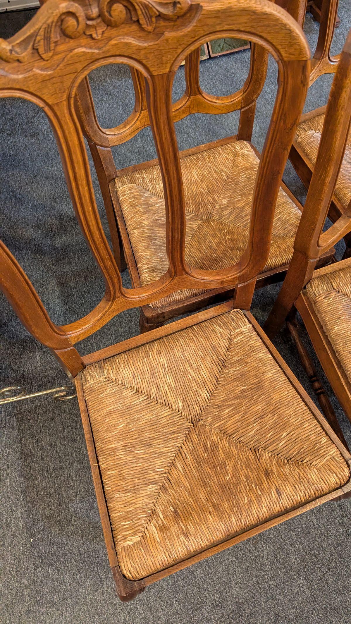 Oak Refrectory Table and 6 Chairs For Sale 12