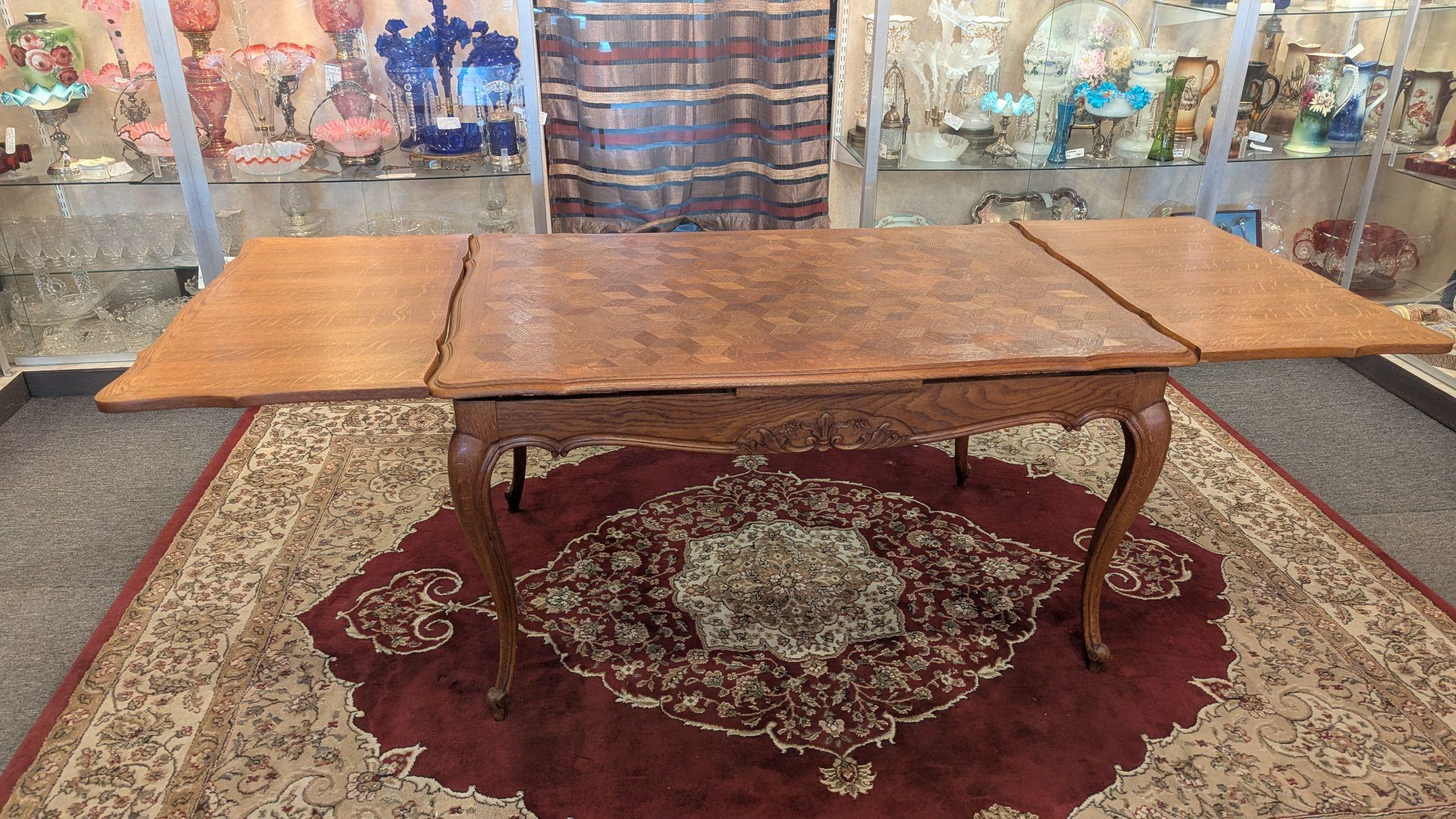 Rattan Oak Refrectory Table and 6 Chairs For Sale
