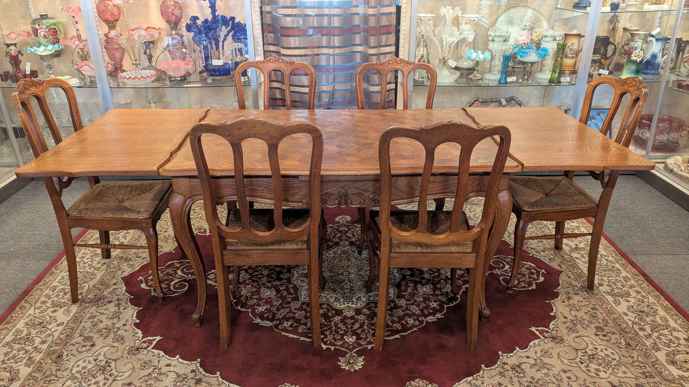 Oak Refrectory Table and 6 Chairs For Sale 2