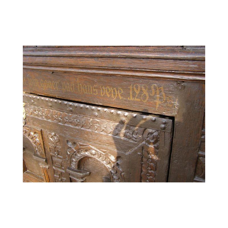 Burnished Oak Renaissance Cabinet, 1600 Unikat For Sale