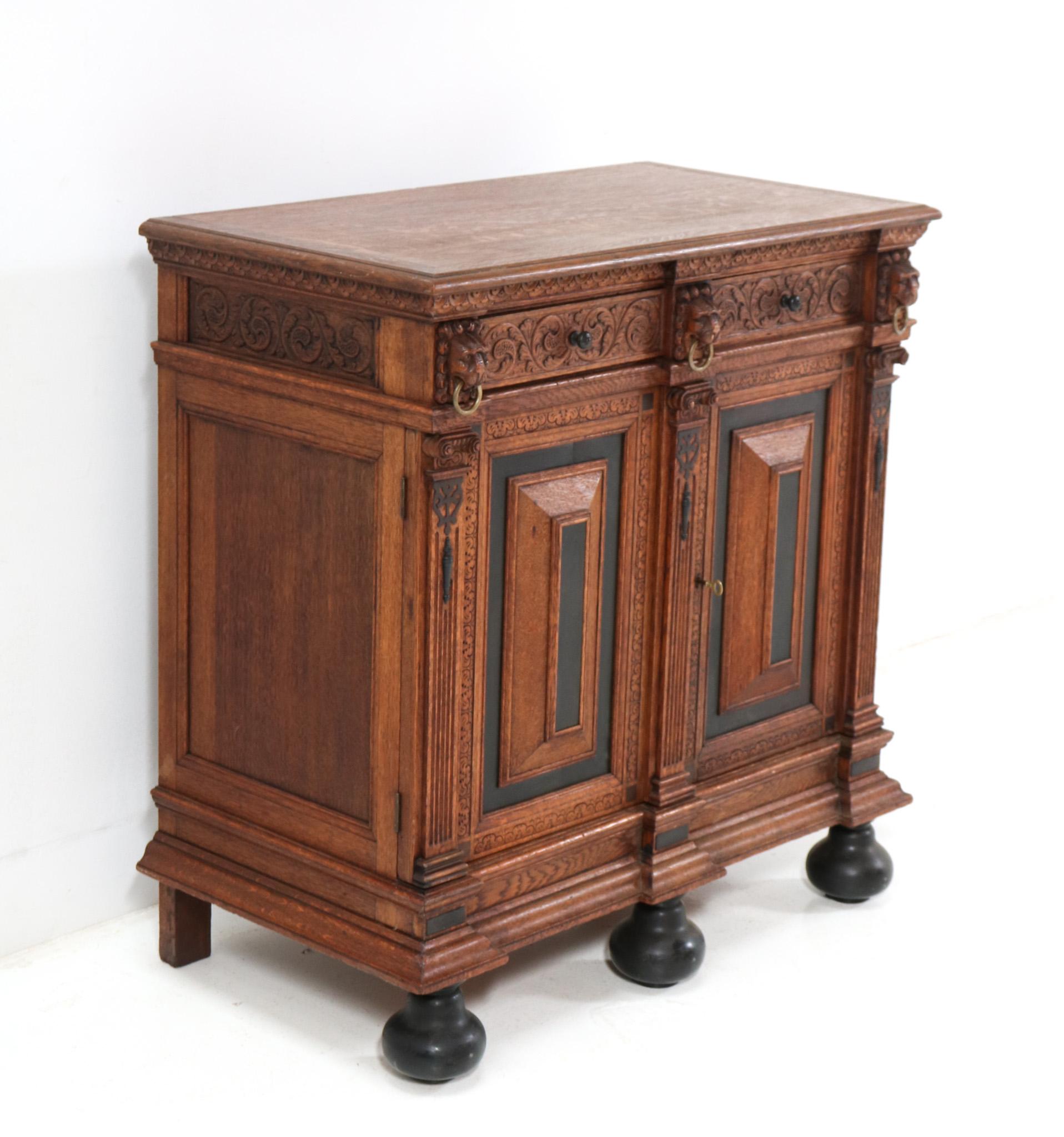 Dutch Oak Renaissance Revival Cabinet, 1900s For Sale