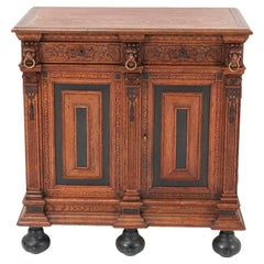 Antique Oak Renaissance Revival Cabinet, 1900s