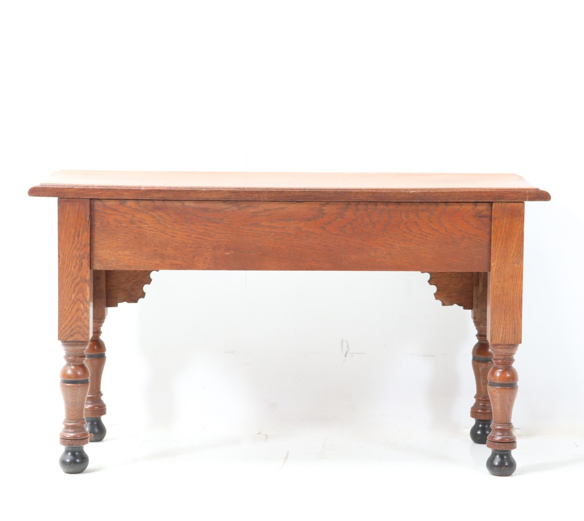 Mid-20th Century Oak Renaissance Style Small Bench or Side Table, 1950s For Sale