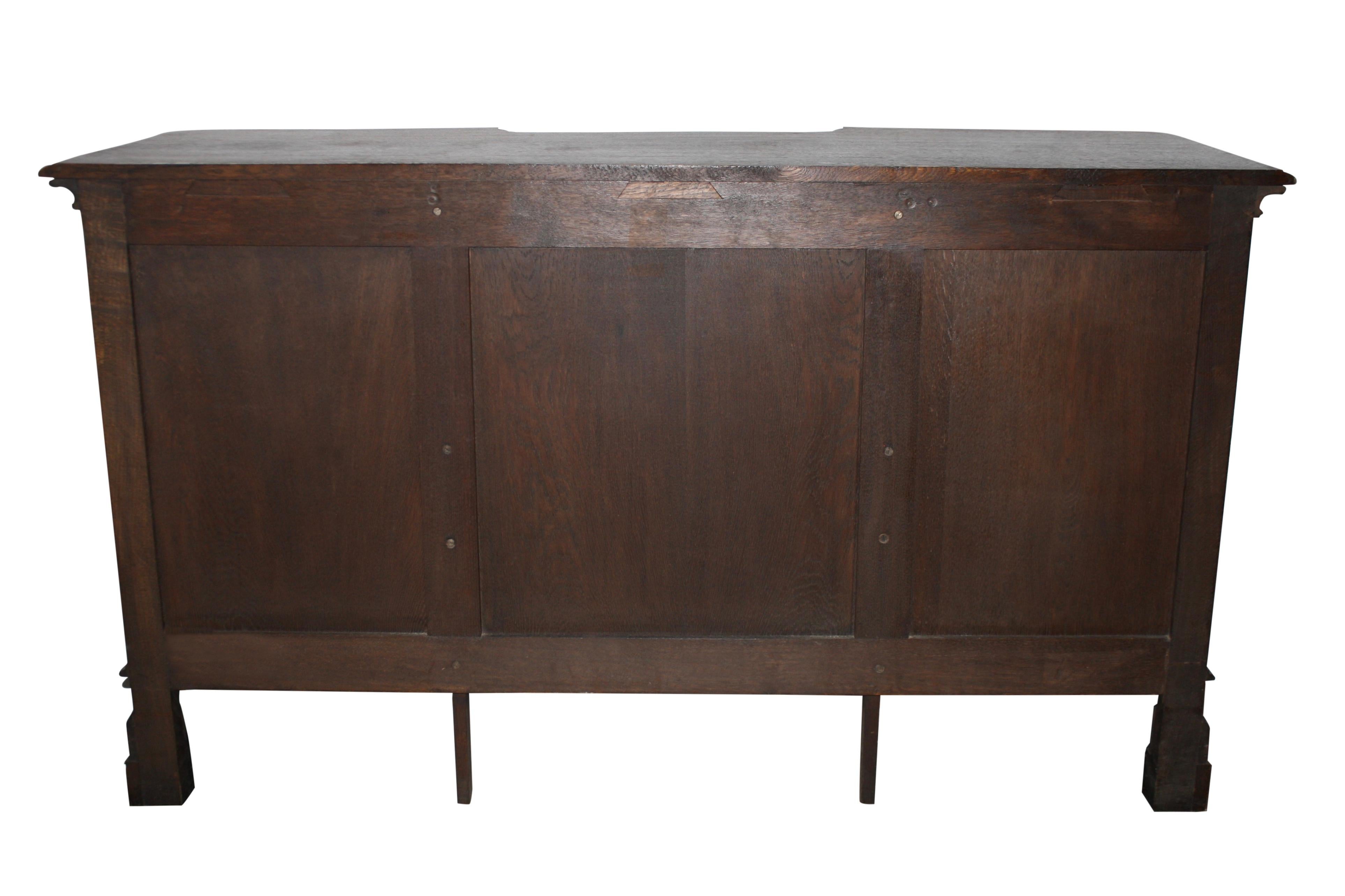 Oak Reverse Breakfront French Country Server, circa 1900 For Sale 5