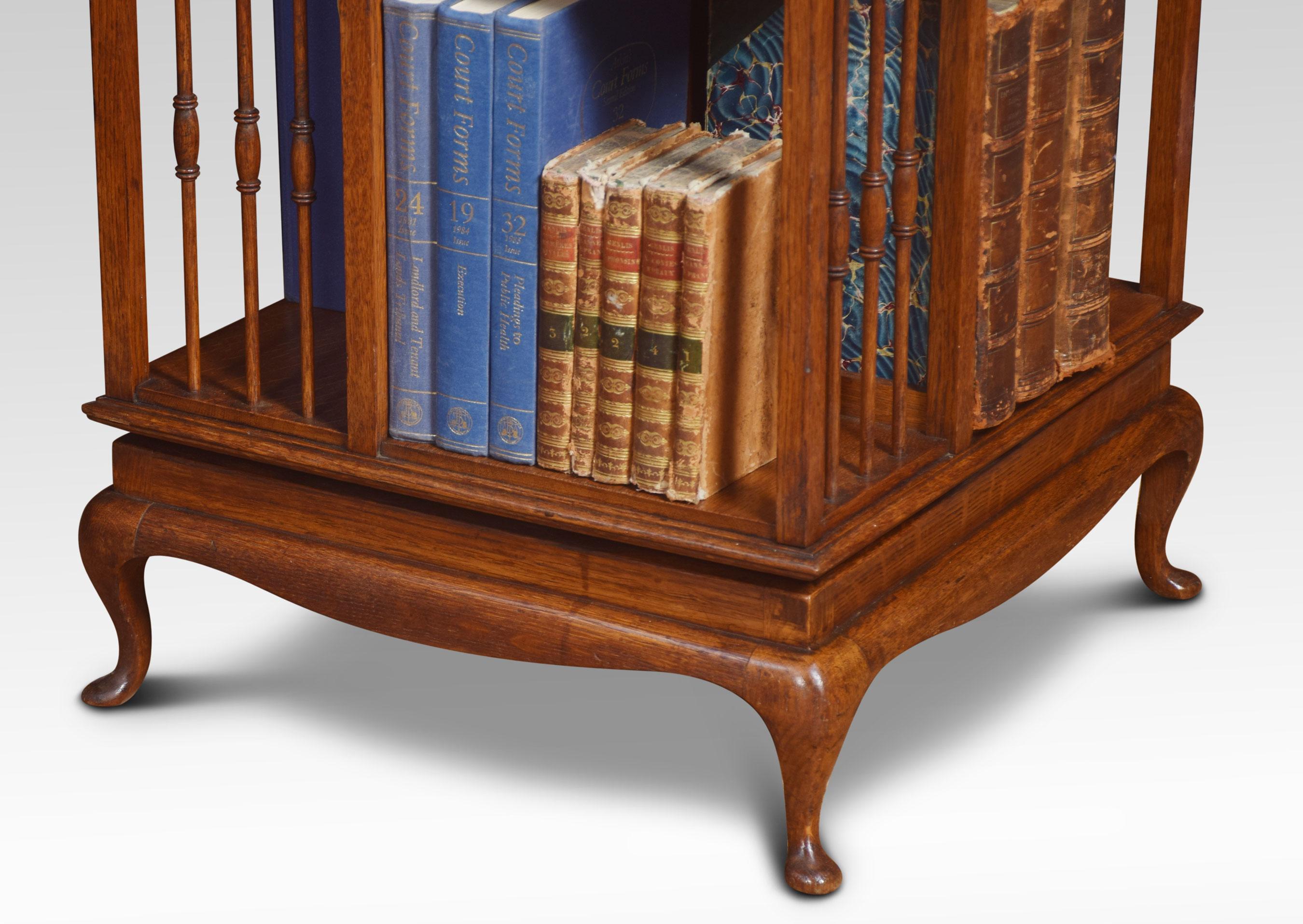 British Oak Revolving Bookcase