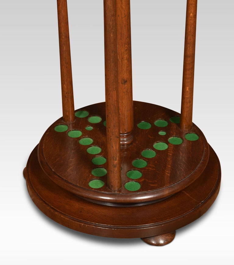 Oak Revolving Cue Stand For Sale at 1stDibs