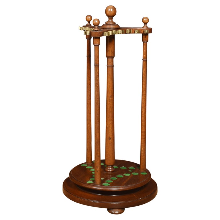 Oak Revolving Cue Stand For Sale at 1stDibs