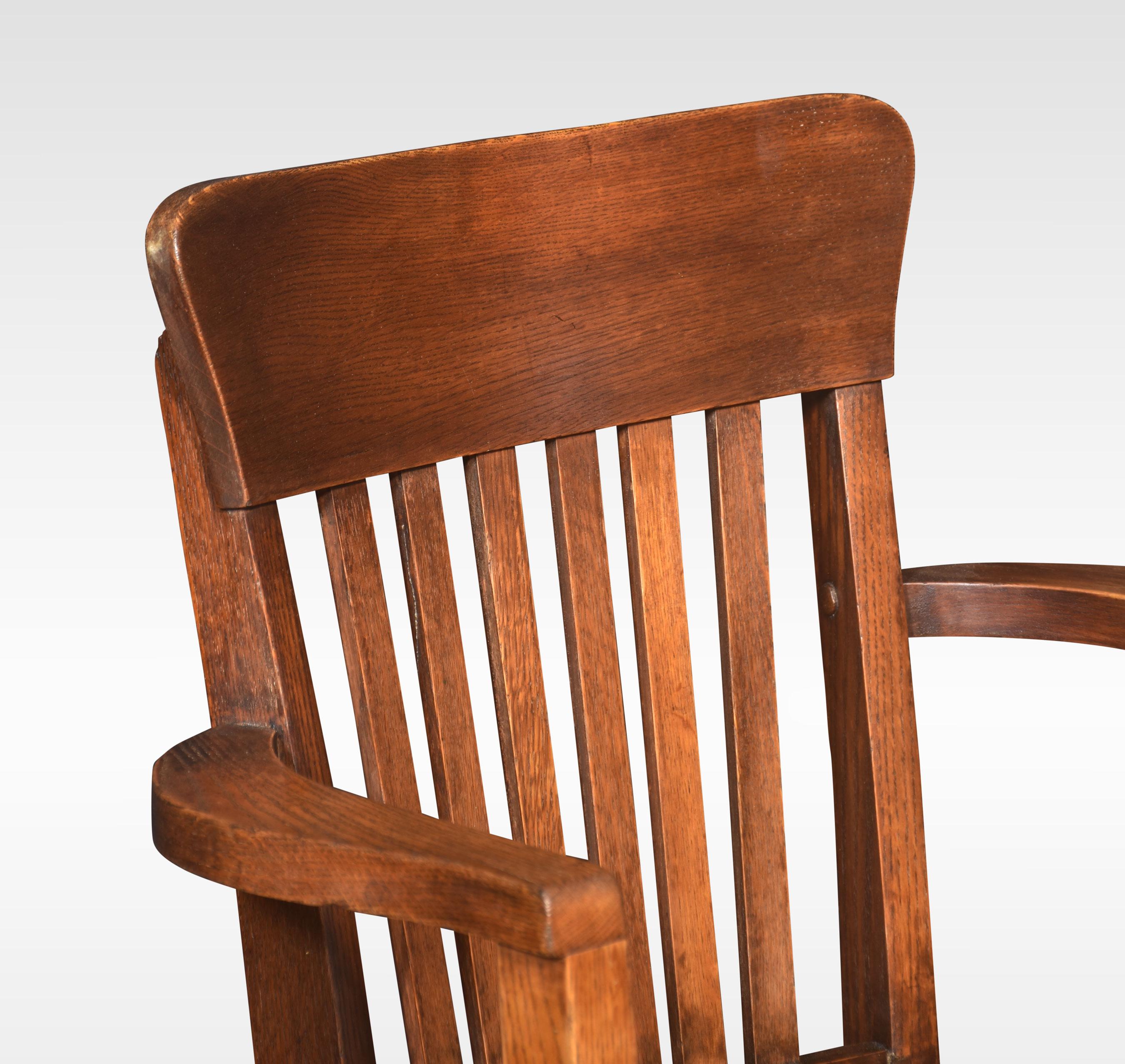 British Oak revolving desk chair For Sale