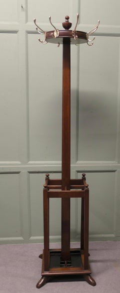Oak Revolving Hat Coat and Umbrella Hall Stand
