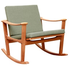 Chaise à bascule en chêne du designer danois M. Nissen pour Pastoe:: Pays-Bas:: années 1960