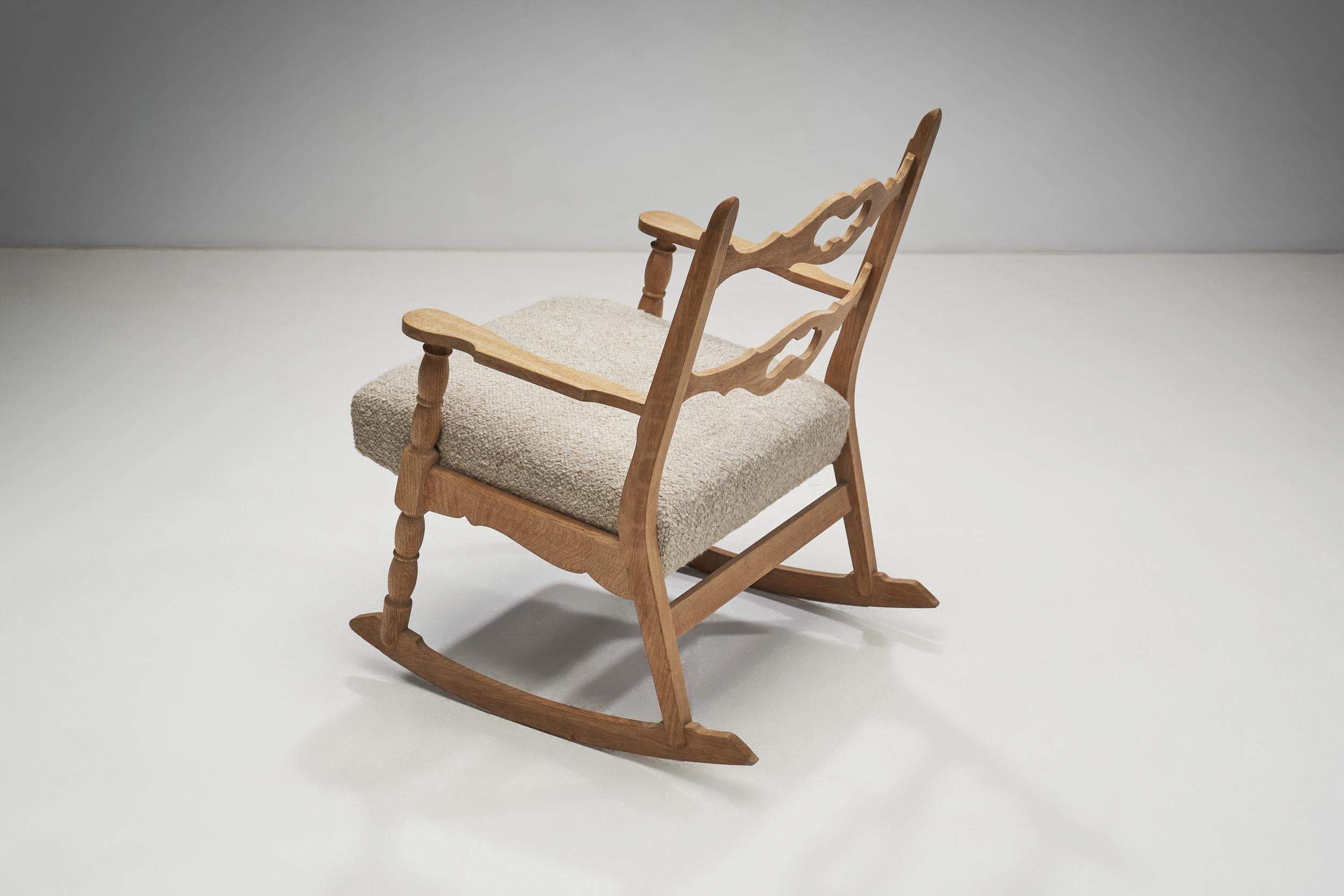 Oak Rocking Chair by Henning Kjærnulf, Denmark 1960s 6