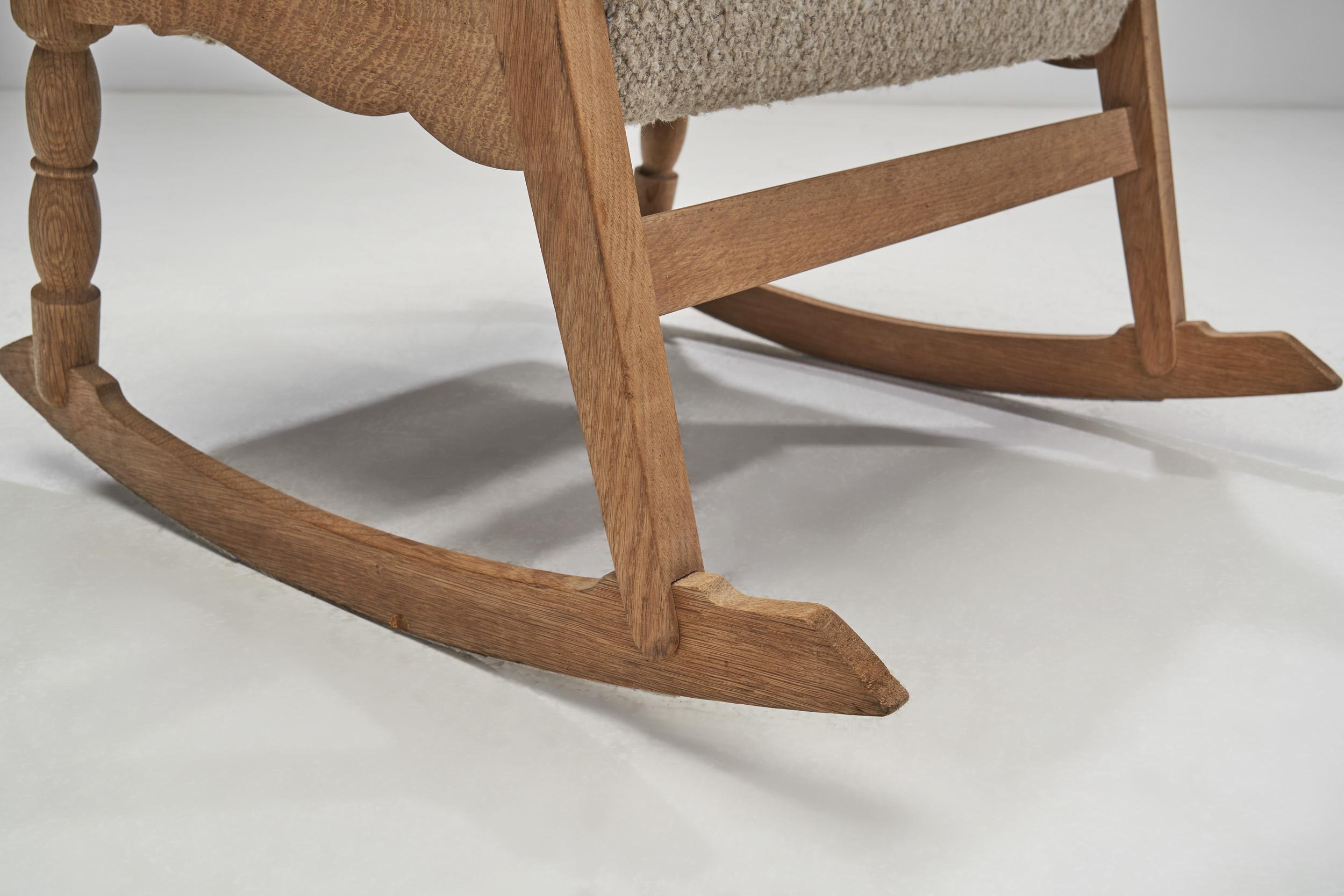 Oak Rocking Chair by Henning Kjærnulf, Denmark 1960s 7