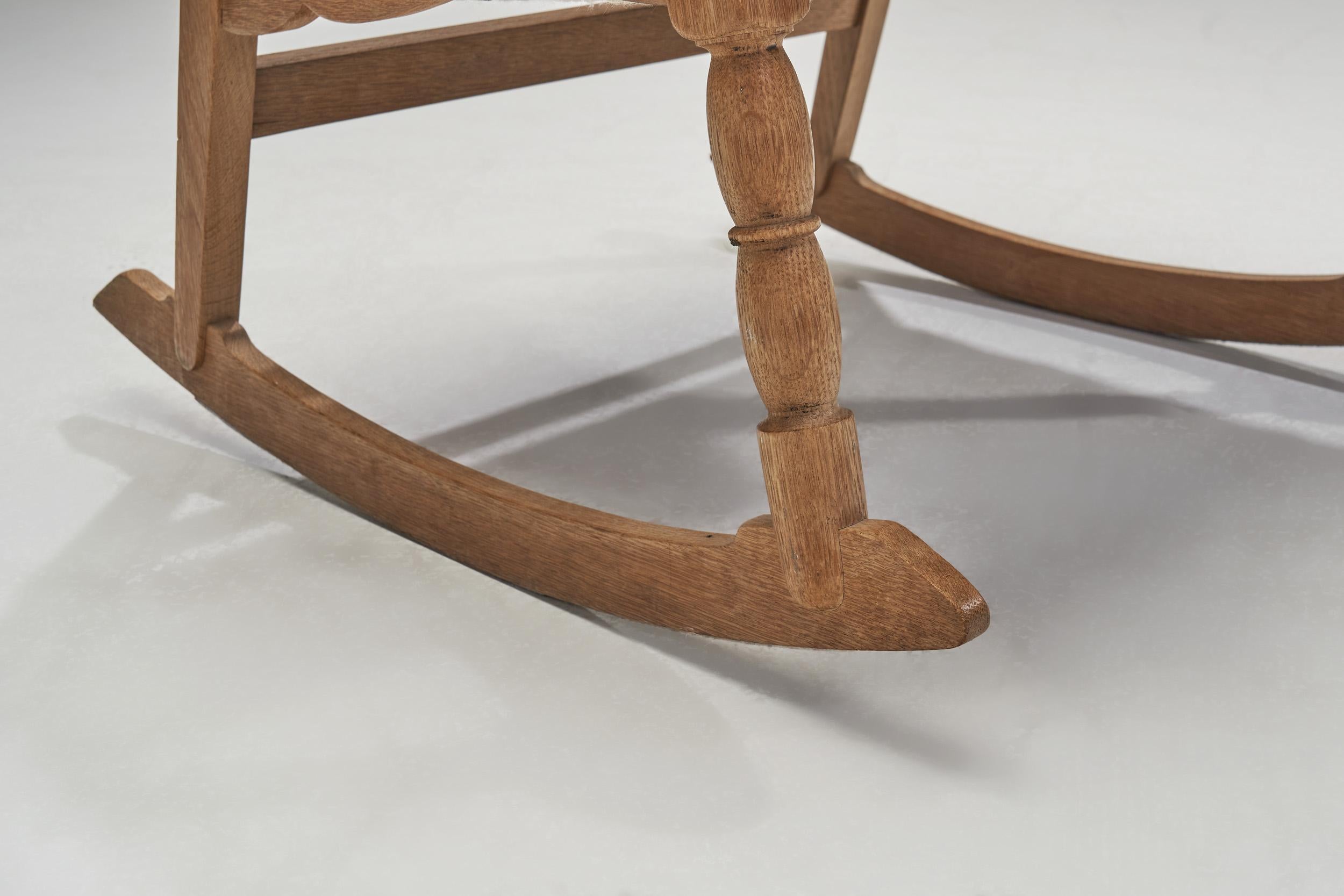 Oak Rocking Chair by Henning Kjærnulf, Denmark 1960s 8