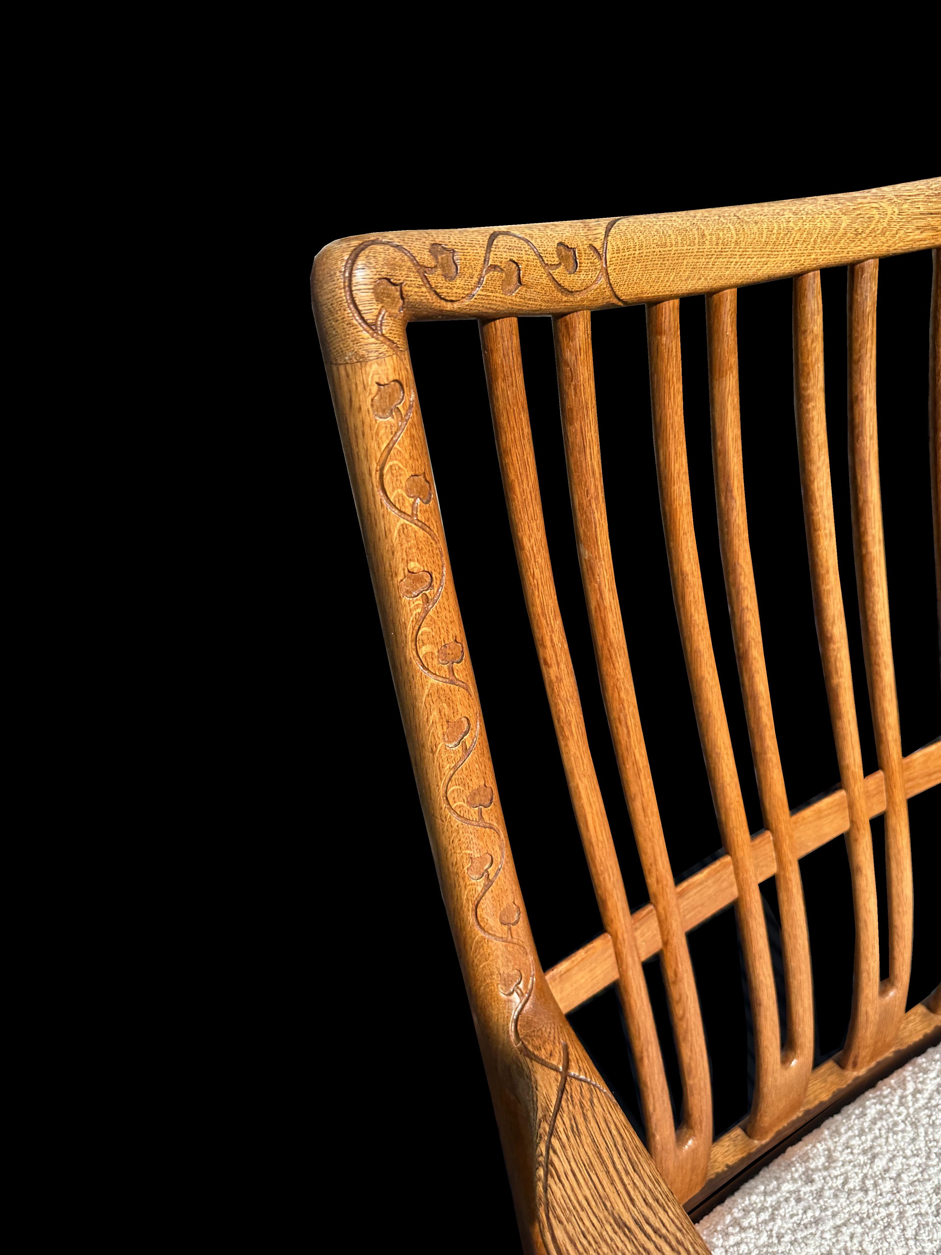Scandinavian Modern Oak Rocking Chair Model ML33 by Hans J.Wegner for Mikael Laursen For Sale