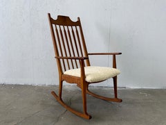Oak Rocking Chair "Razorblade" by Henning Kjærnulf, 1960s
