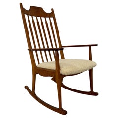 Oak Rocking Chair "Razorblade" by Henning Kjærnulf, 1960s