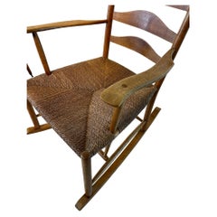 Oak Rocking Chair WIth Seagrass Seat By Dicon Nance