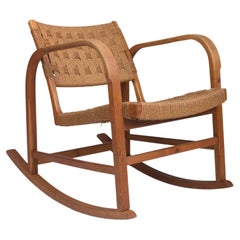 Oak rocking chair with seagrass seat 