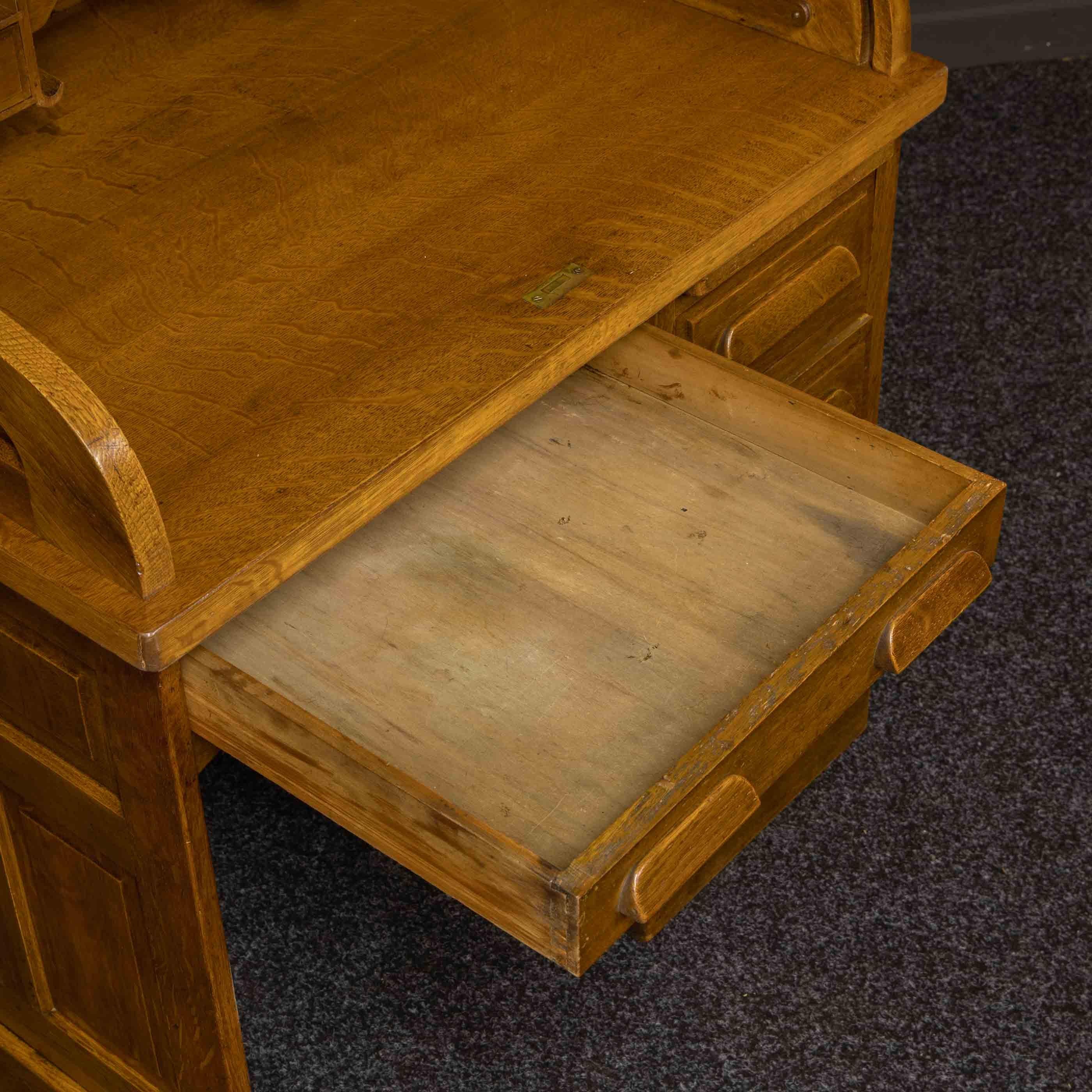 Oak Roll Top Desk by Globe Wernicke 1