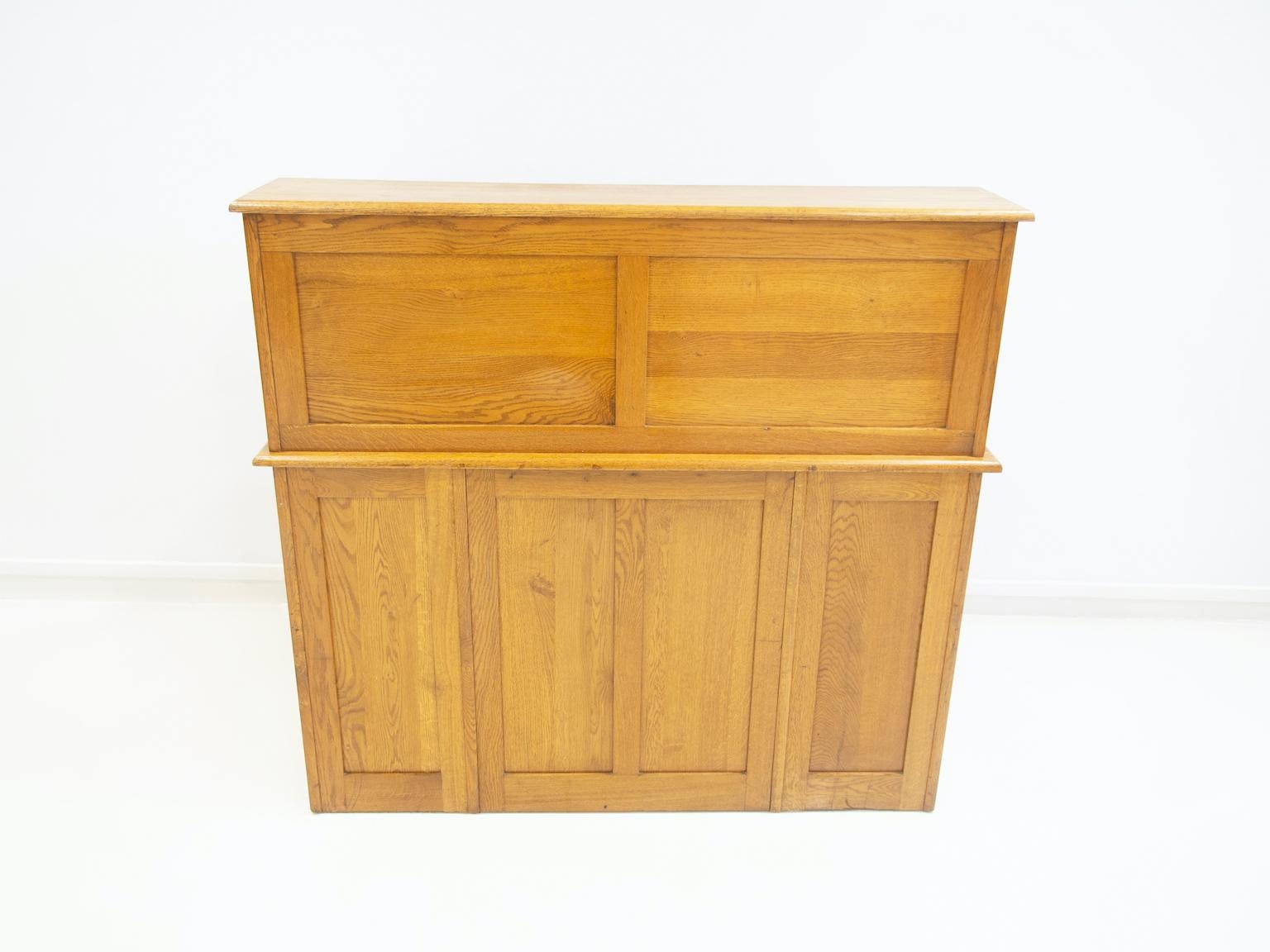 Oak Roll Top Secretary Desk with Drawers For Sale 8