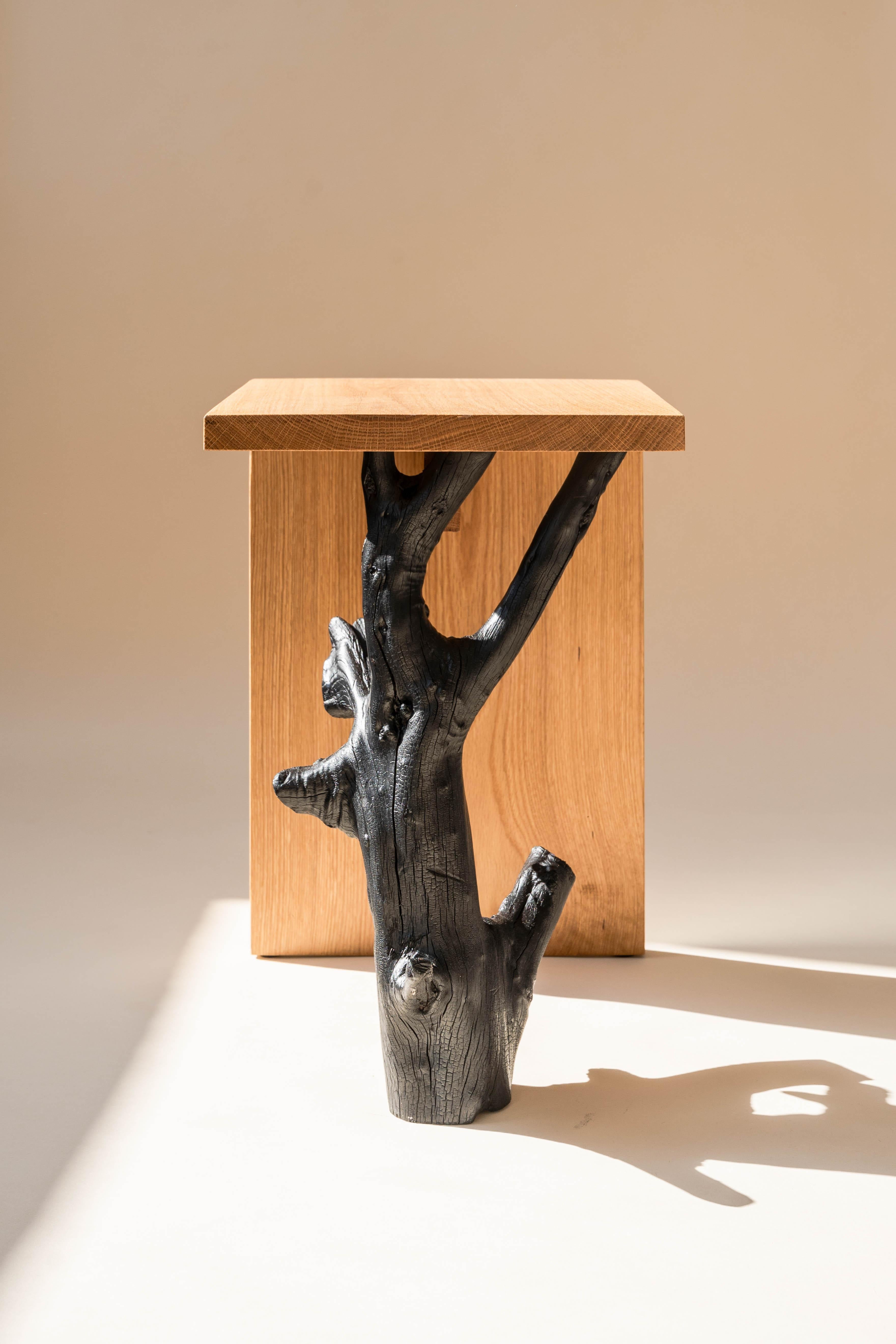 Post-Modern Oak Root Stool by Daniel Elkayam For Sale