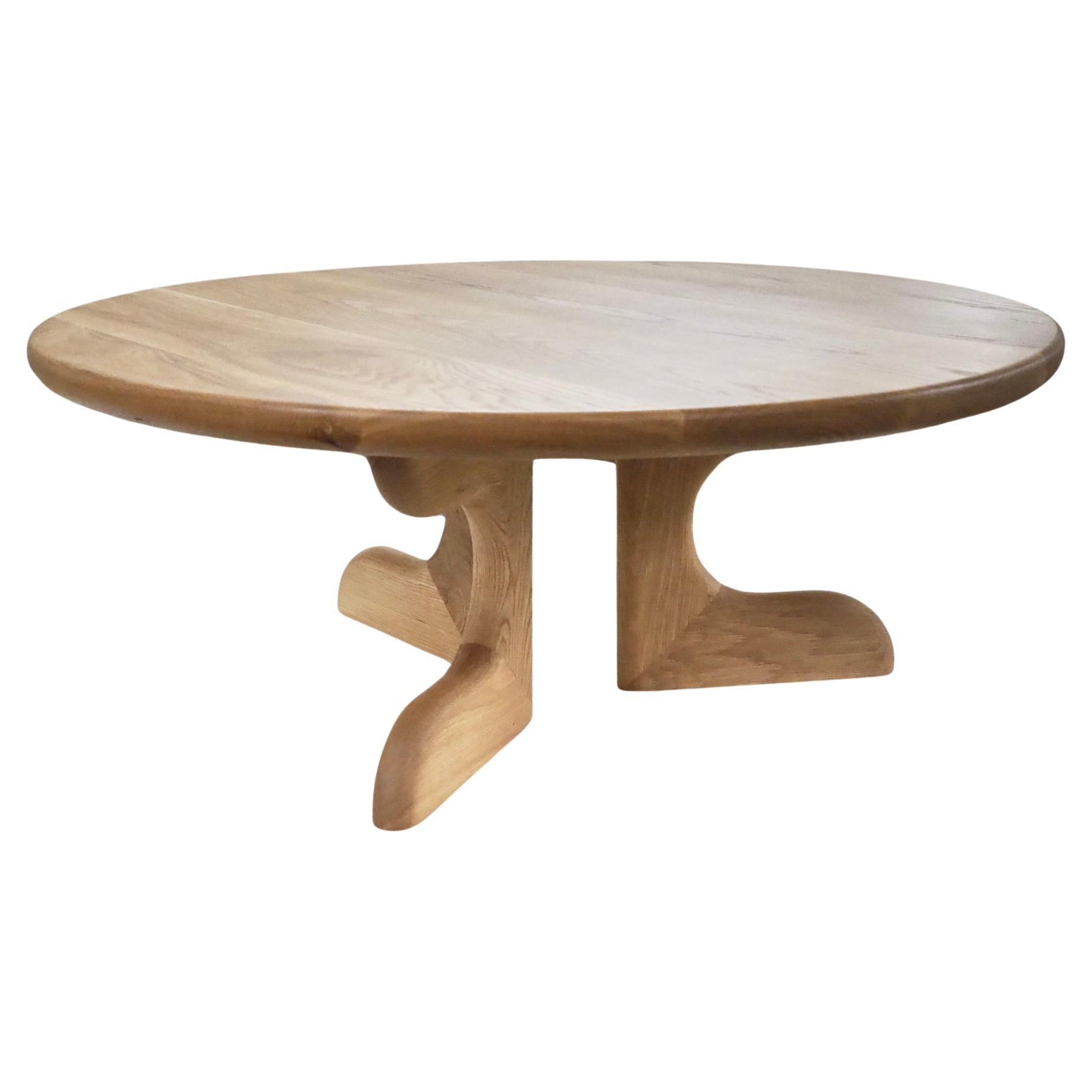 Oak Round Coffee Table in Stock! (Lutra Design) For Sale