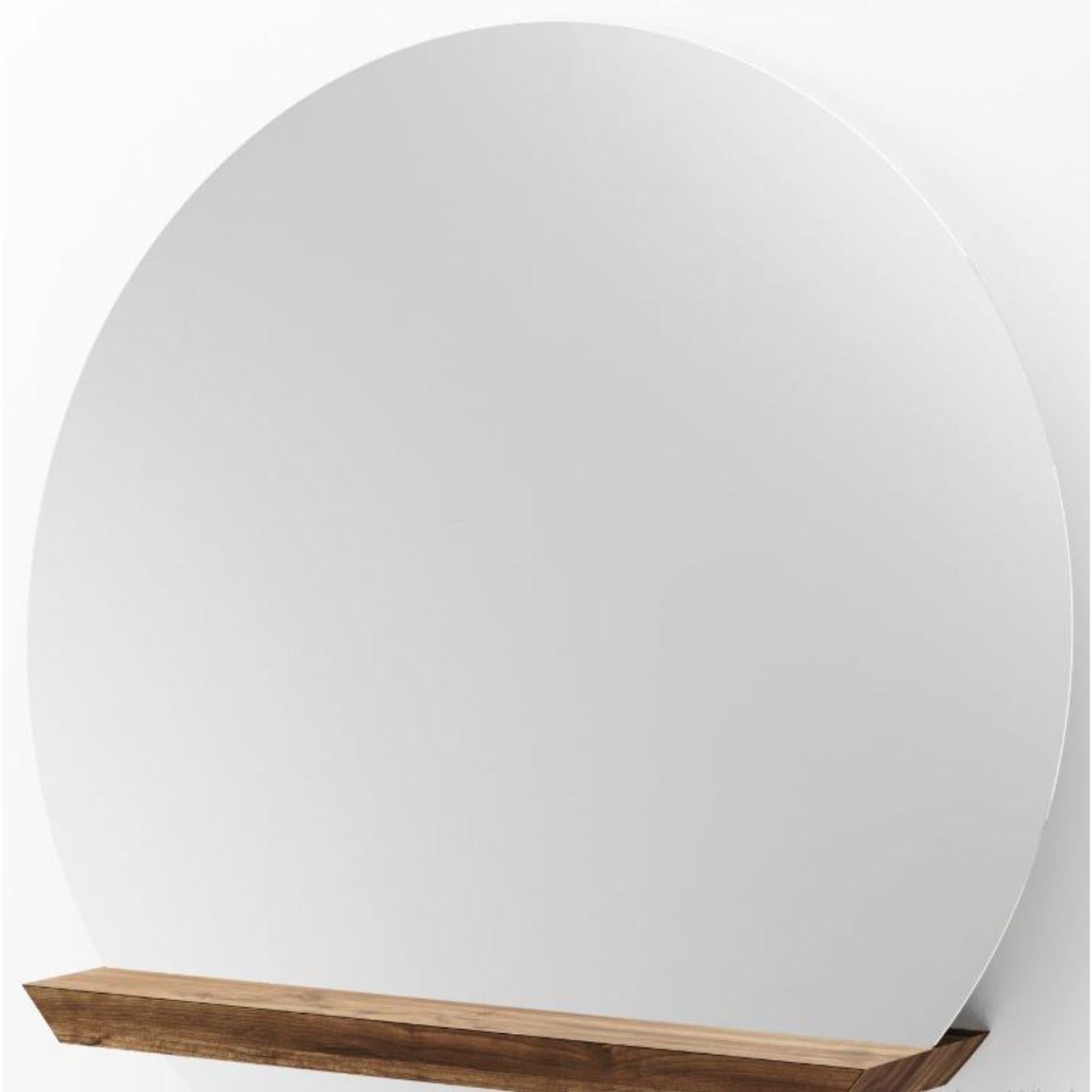 oak circle mirror