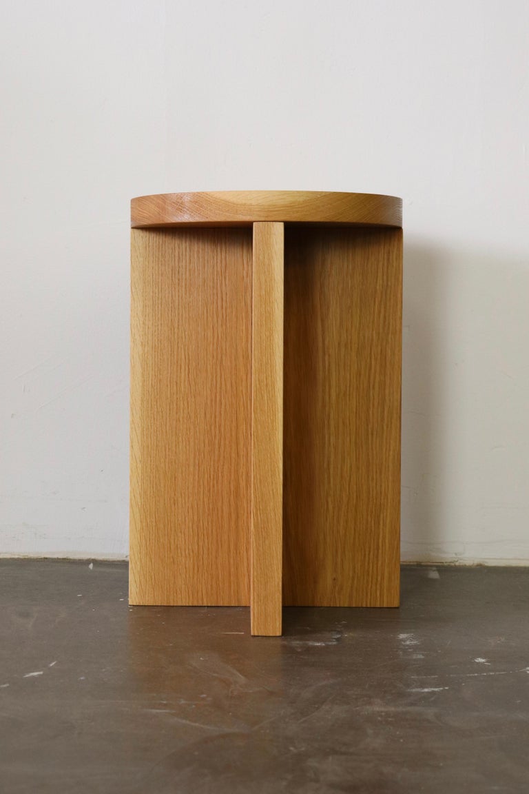 Oak Round Top Foundation Side Table / Stool For Sale at 1stDibs | round ...