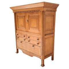 Oak Rustic Brutalist Cabinet or Cupboard by Anton Fortuin, 1944