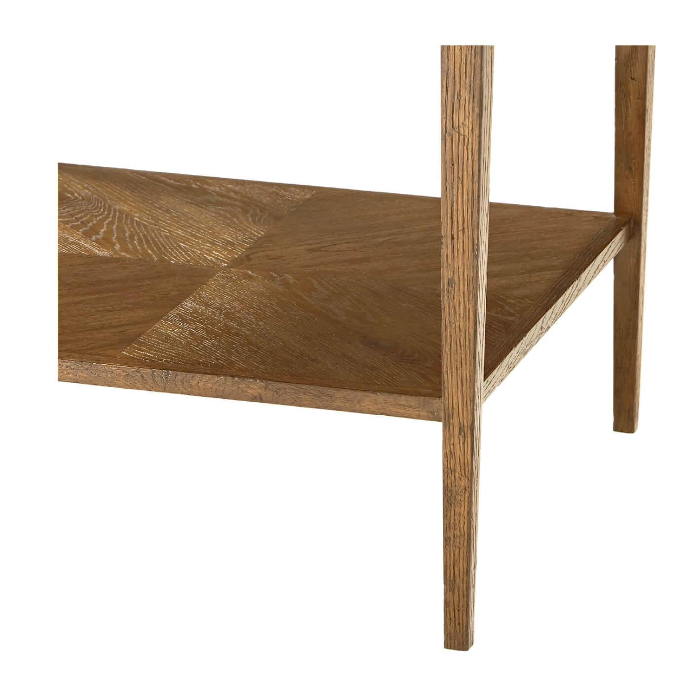 Vietnamese Oak Rustic End Table For Sale