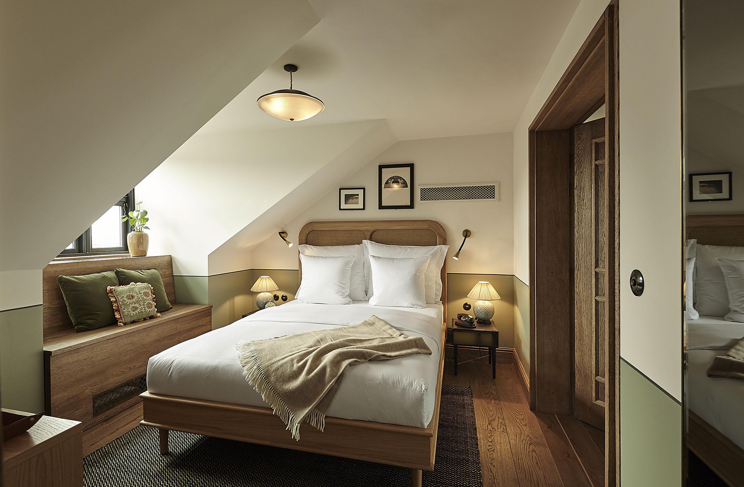 Post-Modern Oak Sanders Bed by Lind + Almond