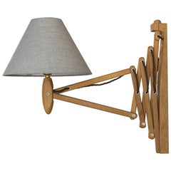 Oak 'Sax' Wall Lamp Erik Hansen for Le Klint, 1952